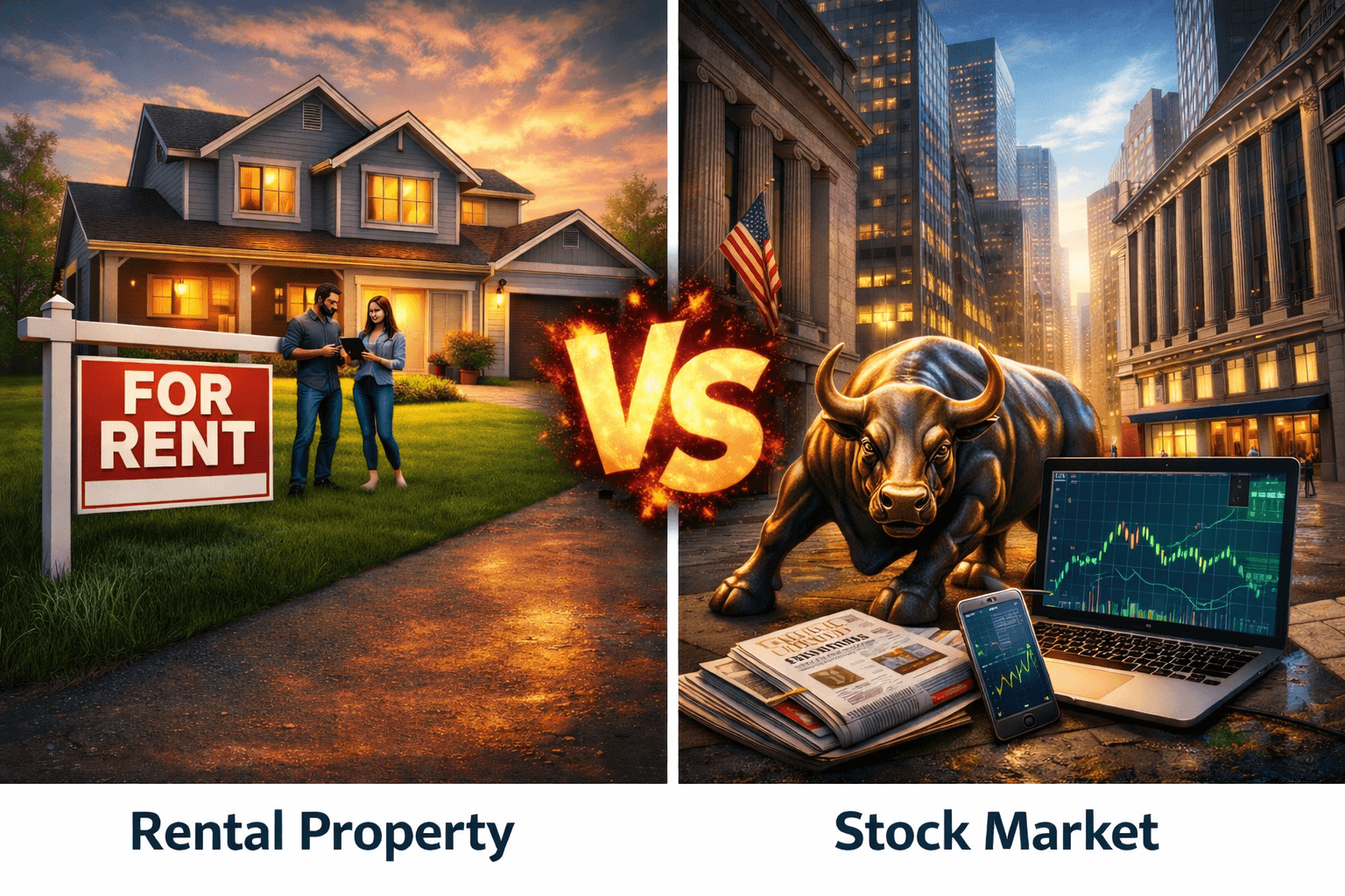 Rental home versus stock market cinematic showdown